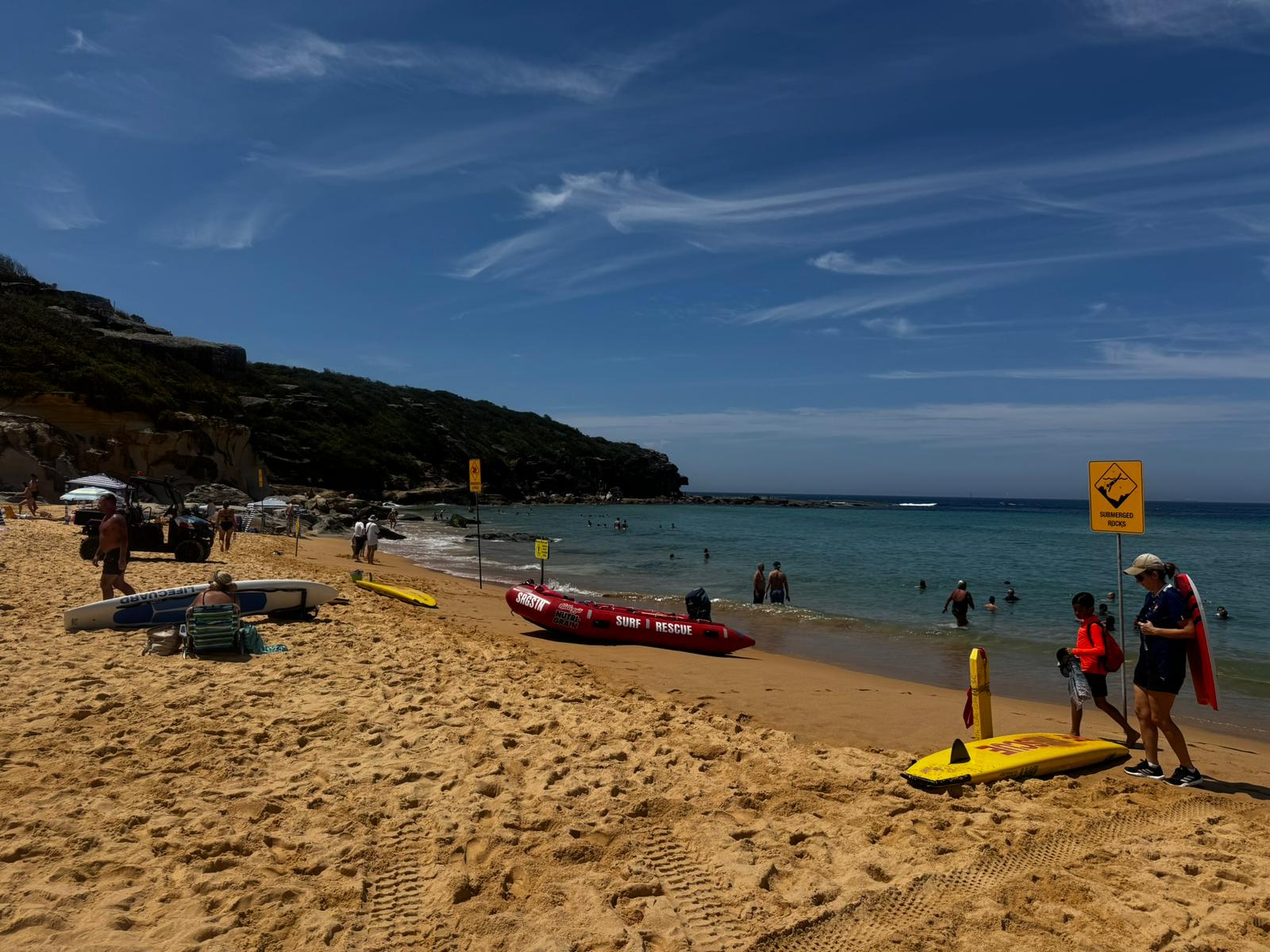 Curl Curl beach — gold sand and blue distinctive headland, Northern Beaches Sydney